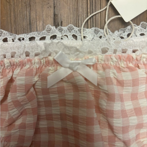 NWT for love and lemons pink gingham lingerie set - Picture 7 of 16